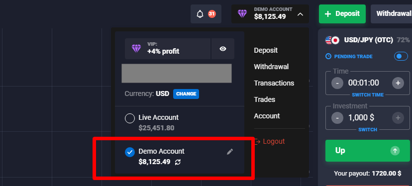 Binaire Opties demo-account