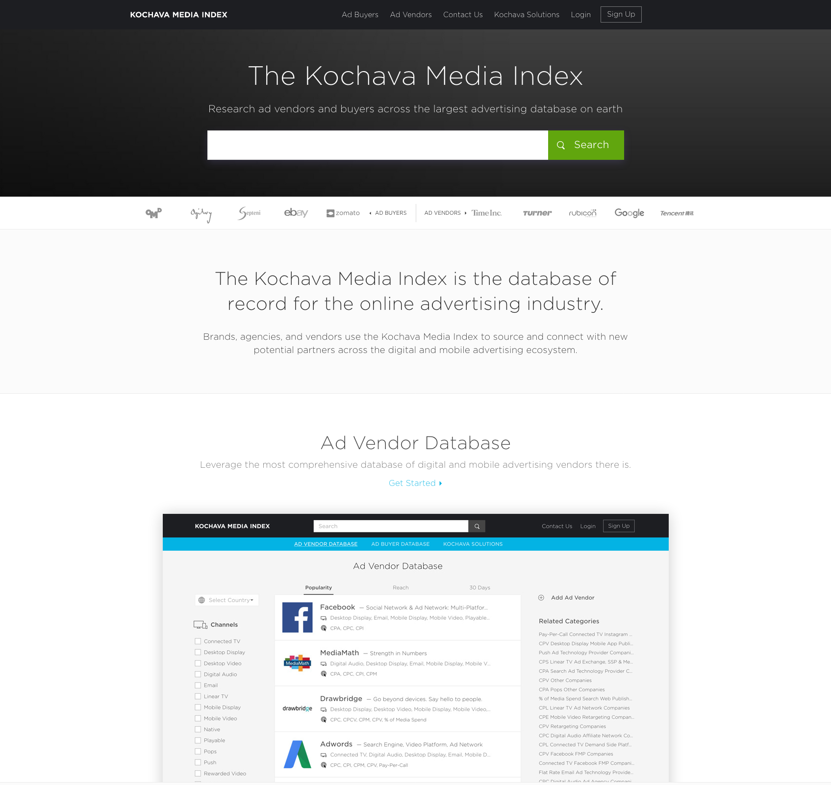 Kochava Media Index advertising database