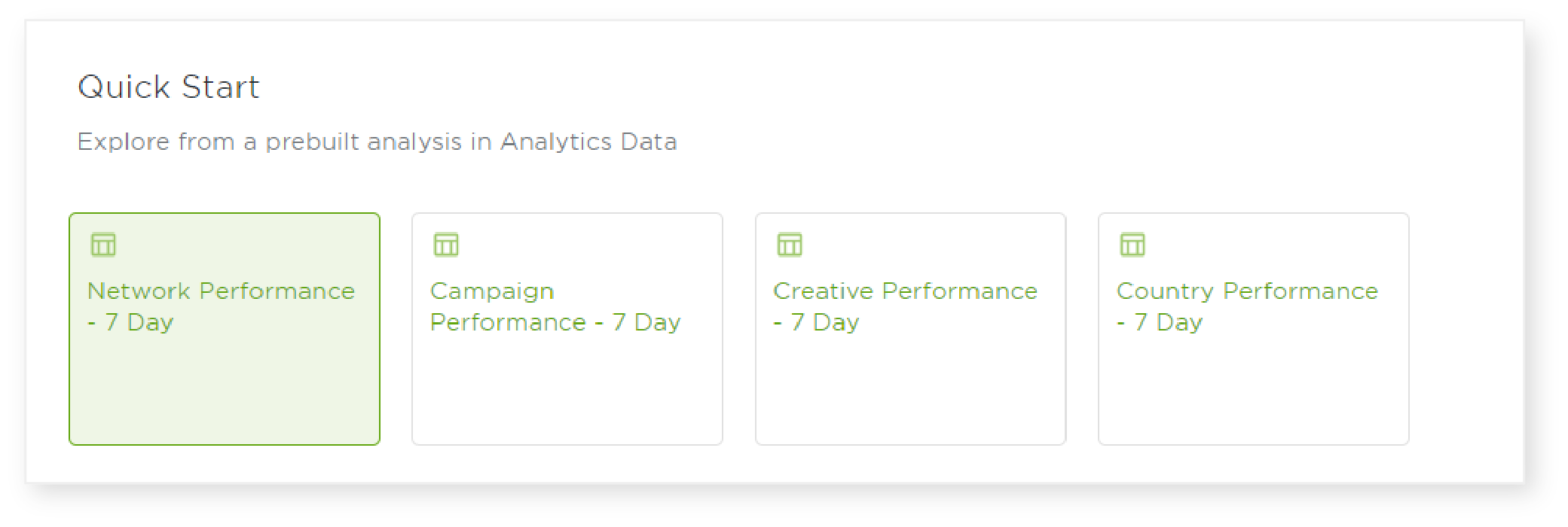 image of kochava quick start dashboard